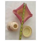 Fenton Burmese Fairy Lamp Hand-Painted Glass Globe & Lamp Shade Set