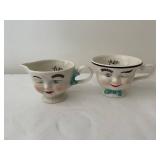 Set of 4 Baileys Winking Face Mugs and Creamer Set