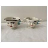 Set of 4 Baileys Winking Face Mugs and Creamer Set