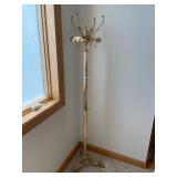 Elegant Brass Coat Rack with Ornate Detailing