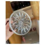 Set of 6 Ruby Red Cut Crystal Wine Glasses