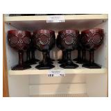 Set of 12 Avon Ruby Red Cape Cod Water Goblets