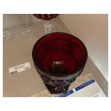 Set of 12 Avon Ruby Red Cape Cod Water Goblets