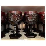 Set of 12 Avon Ruby Red Cape Cod Water Goblets