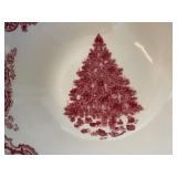 Set of Johnson Bros Christmas Tree Red Pattern Dinnerware