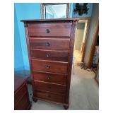 Solid Wood Tall Dresser with 7 Drawers and Classic Design