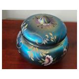 Iridescent Hand-Painted Paperweight Signed by L. Riggs