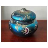 Iridescent Hand-Painted Paperweight Signed by L. Riggs