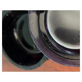 Art Nouveau Vintage Blue Glass Trinket Box with Lid