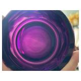 Art Nouveau Vintage Blue Glass Trinket Box with Lid