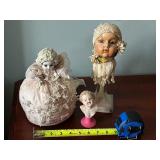 Collection of 3 Vintage Decorative Figurines and Bust Statues