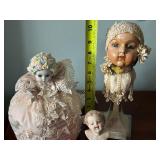 Collection of 3 Vintage Decorative Figurines and Bust Statues
