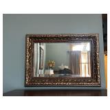 Ornate Gold Framed Wall Mirror with Textured Detailing