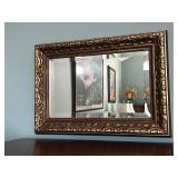 Ornate Gold Framed Wall Mirror with Textured Detailing