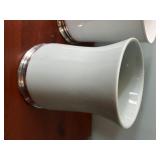 Set of 2 Decorative Ceramic Vases with Silver Plated Bases