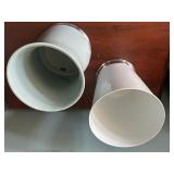 Set of 2 Decorative Ceramic Vases with Silver Plated Bases