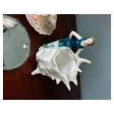 Antique Collection with Porcelain Hatpin RS Holder, Flapper Lady Figurine, and Accessories