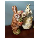 Springtime Rabbit and Egg Figurine Set