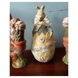 Springtime Rabbit and Egg Figurine Set