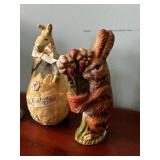 Springtime Rabbit and Egg Figurine Set