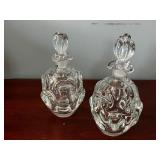 Pair of Elegant Crystal Perfume Bottles with Stoppers