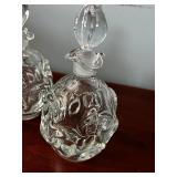 Pair of Elegant Crystal Perfume Bottles with Stoppers