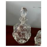 Pair of Elegant Crystal Perfume Bottles with Stoppers