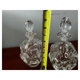 Pair of Elegant Crystal Perfume Bottles with Stoppers