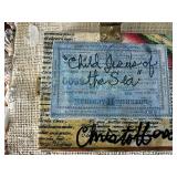 Shell Framed Art Titled "Child Jesus of the Sea" with Decorative Seashell and Starfish Collection