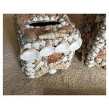 Set of Decorative Shell-Encrusted Items with Seashells Sign