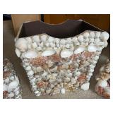 Set of Decorative Shell-Encrusted Items with Seashells Sign