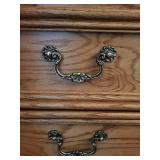 Vintage Oak Wooden Lingerie Chest with Ornate Accents