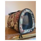 Pet Carrier Tote with Floral Design and Mesh Sides