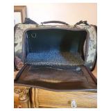 Pet Carrier Tote with Floral Design and Mesh Sides