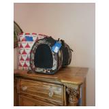 Pet Carrier Tote with Floral Design and Mesh Sides