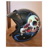 DOT Approved Skull Graphic Motorcycle Helmet with Grateful Dead Graphics