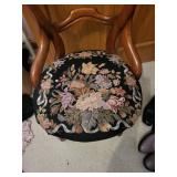 Antique Floral Needlepoint Accent Chair