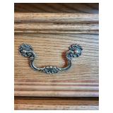 Ornate Wooden Tallboy Dresser with Mirror and Drawers