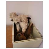 Set of Louis Teddy Bear 44 and Plush Lambs with Angel Dolls