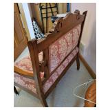 Antique Victorian Settee with Pink Floral Upholstery
