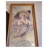 Vintage Wall Decor Collection: Antique Advertisement, Valentine Shadowbox, Posters, Clock, and Coat Rack