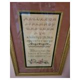 Antique Framed Embroidery Sampler and Crazy Quilt Art