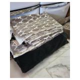 Set of 3 Cozy Winter Blankets with Nordic Deer Prints