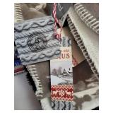 Set of 3 Cozy Winter Blankets with Nordic Deer Prints