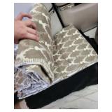 Set of 3 Cozy Winter Blankets with Nordic Deer Prints