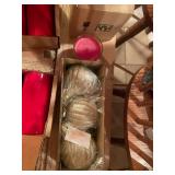 Collection of Candles, Holders, and Christmas Accents