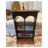 Vintage Decor and Collectibles Set - Shelf, Bowl with Wooden Fruit, Wall Clock, Wall Plaques, and Violin Decor