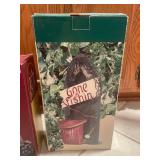 Lighthouse Figurine Display Frame with Set of 12 Monthly Lighthouses and Fishing Decor