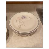 Set of 10 Stoneware Plates and 6 Bowls with Floral Design