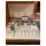 Collection of Silver Plated Home Decor Items including Candelabra and Goblets